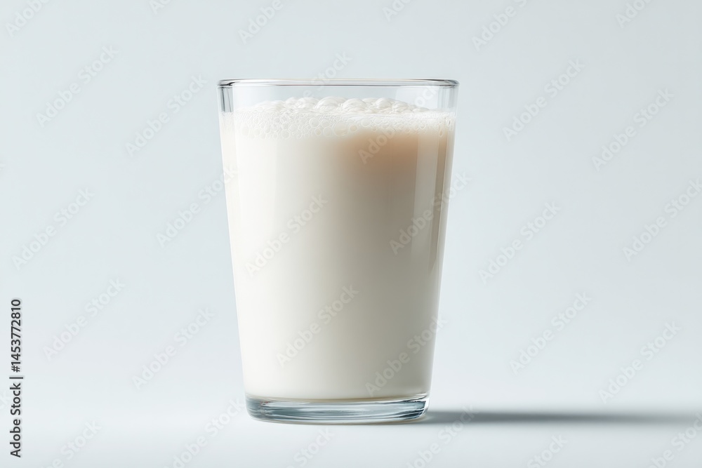 close-up of glass of milk on plain white surface close-up of glass of milk on plain white surface