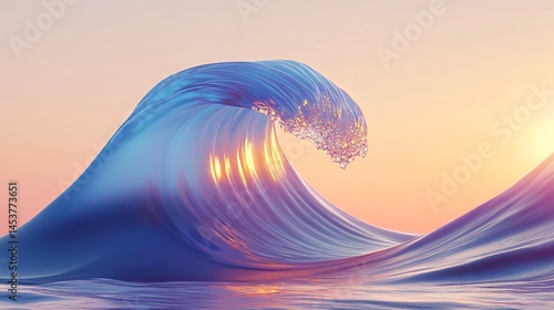 Dynamic Flowing Waves Enhanced by a Radiant Warm Gradient Backdrop Made with Generative AI Technology