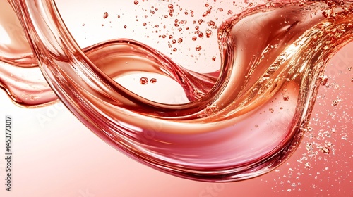 Elegant Wave Patterns Streaming Over a Soft Warm Gradient Background Made with Generative AI Technology