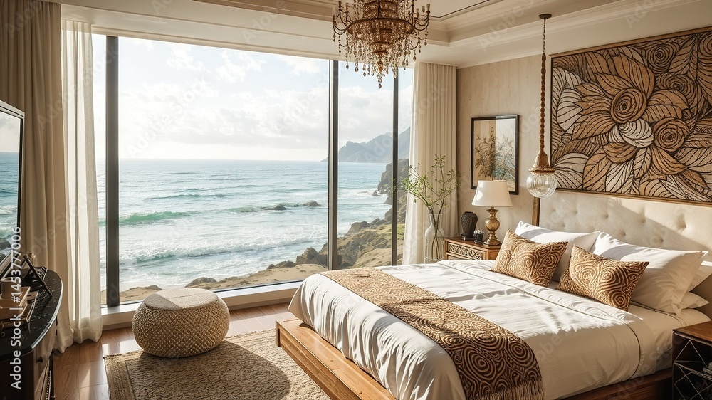 Coastal Retreat Bedroom: Elegant & Cozy