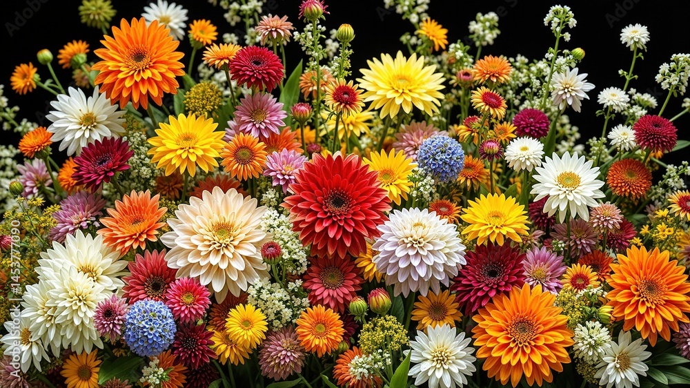Colorful Flower Collection - Offset Design Elements