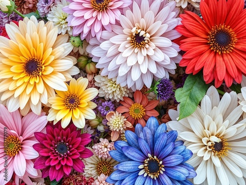 Obraz na płótnie Colorful Floral Background with Filtered Flowers w salonie