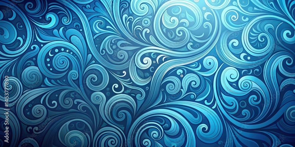 Gradient blue wallpaper with abstract shapes and swirling patterns creating a sense of movement and depth, calming atmosphere, wall art Gradient blue wallpaper with abstract shapes and swirling patterns creating a sense of movement and depth, calming atmosphere, wall art