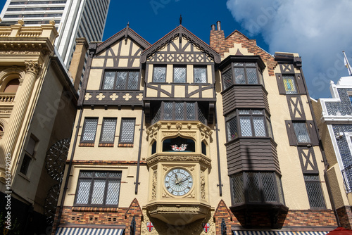 London Court, one of the heritage listed shopping destinations. It is open shopping arcade Inspired by Tudor England and located in  CBD area