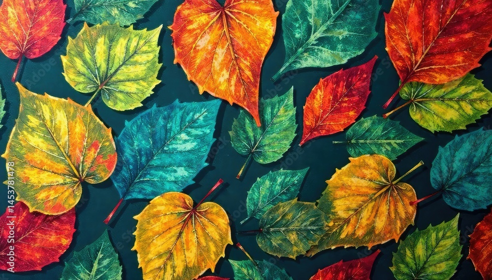 Repeating leaf print on fabric, natural motif, textile, graphics Repeating leaf print on fabric, natural motif, textile, graphics