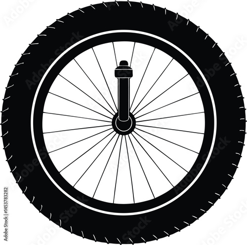 bicycle tire with valve on white background  .eps