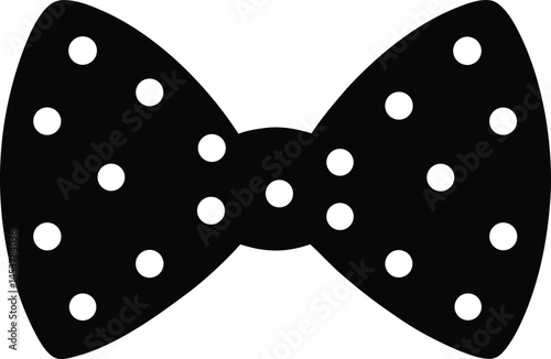 bowtie with polka dots on white background  .eps