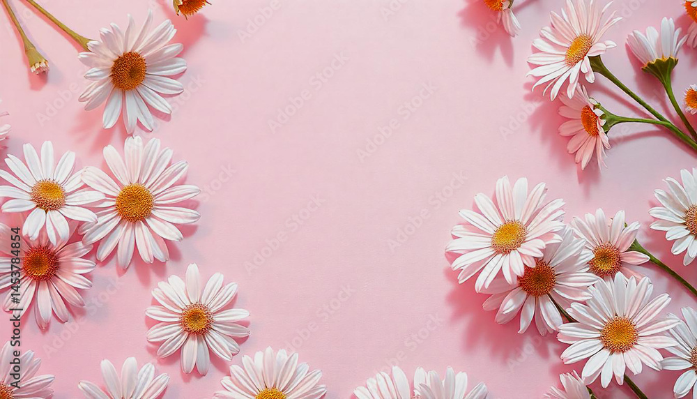 Delicate White Flowers on a Soft Pink Background Delicate White Flowers on a Soft Pink Background