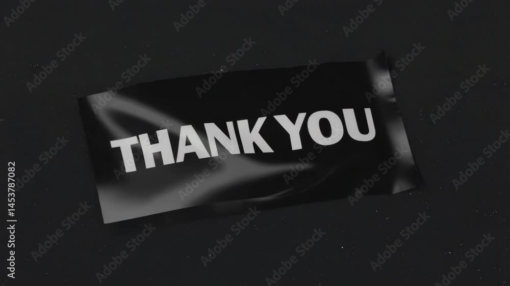 Minimalist Thank You Note: Black and White Gratitude
