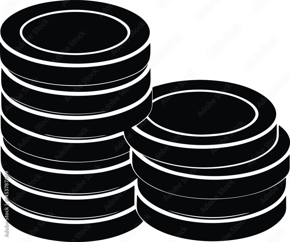 coin stack on white background.eps coin stack on white background.eps