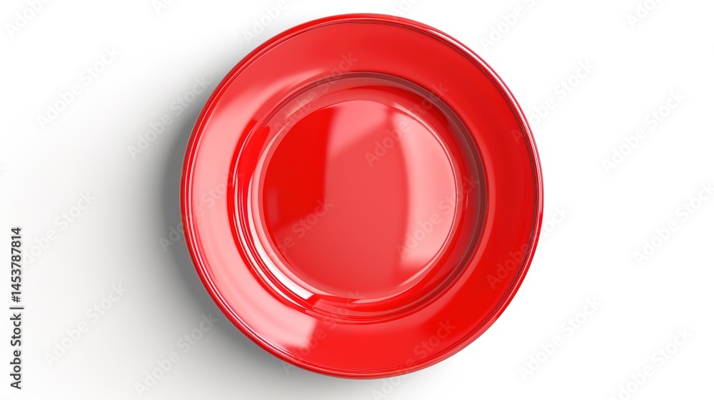 A bright red plate standing out on a pure white background, a simple yet eye - catching image created by generative AI. The red color of the plate is vivid and intense, contrasting sharply with the A bright red plate standing out on a pure white background, a simple yet eye - catching image created by generative AI. The red color of the plate is vivid and intense, contrasting sharply with the