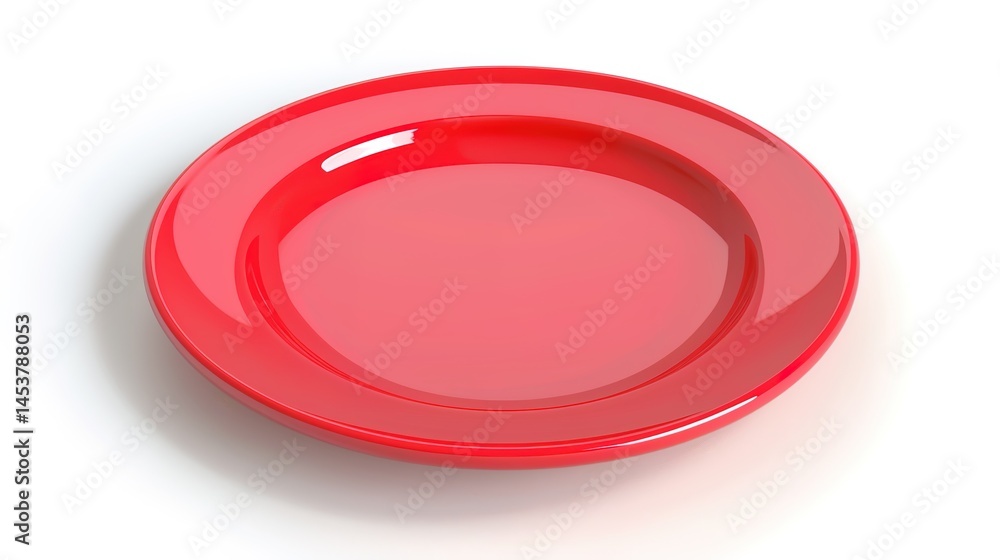A bright red plate standing out on a pure white background, a simple yet eye - catching image created by generative AI. The red color of the plate is vivid and intense, contrasting sharply with the A bright red plate standing out on a pure white background, a simple yet eye - catching image created by generative AI. The red color of the plate is vivid and intense, contrasting sharply with the