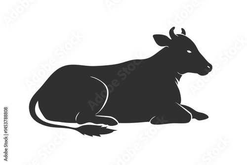 Simple Cow Walking Silhouette Vector