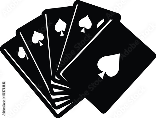 deck of playing cards on white background  .eps