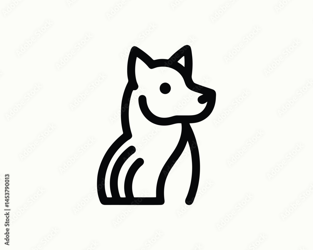 Fototapeta premium Dog Face Outline Logo for Professional Branding