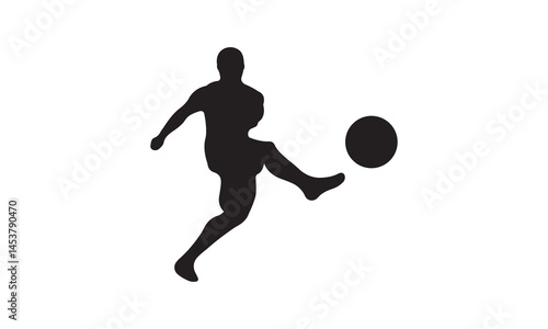 football player silhouette creative illustration vector of graphic , football player silhouette illustration vector , vector soccer player silhouette illustration for banner graphic