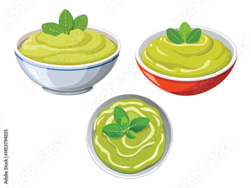 vector illustration of a turkish food Fava (Mashed Broad Beans)