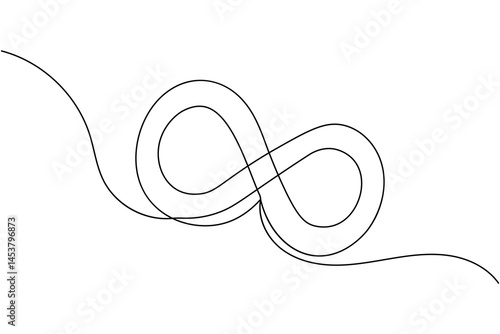 Infinity symbol continuous one line drawing and minimalist style isolate outline vector icon