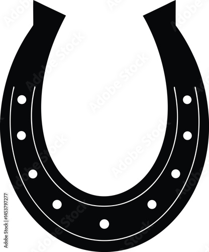 horseshoe with nails on white background 