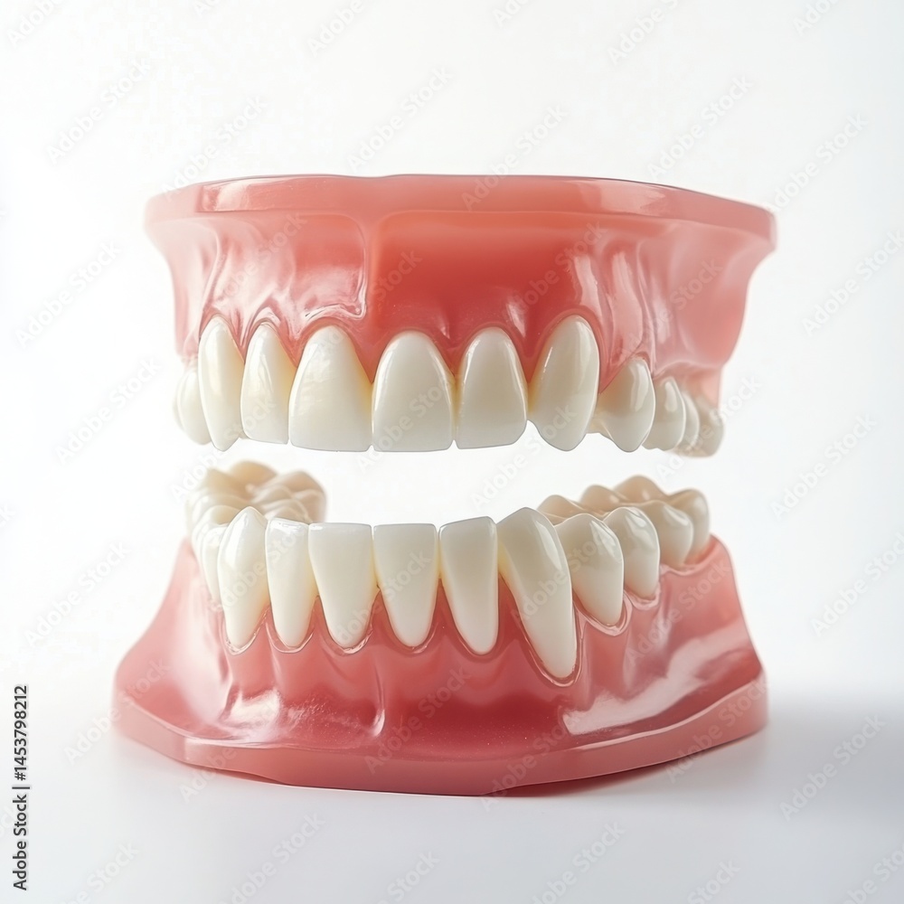 Obraz premium Dental model with teeth visible on a white background
