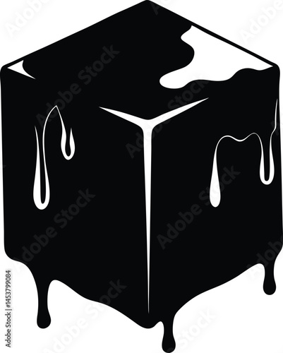 ice cube melting on white background  .eps