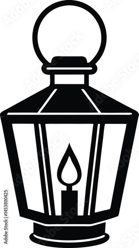 lantern light with glow on white background