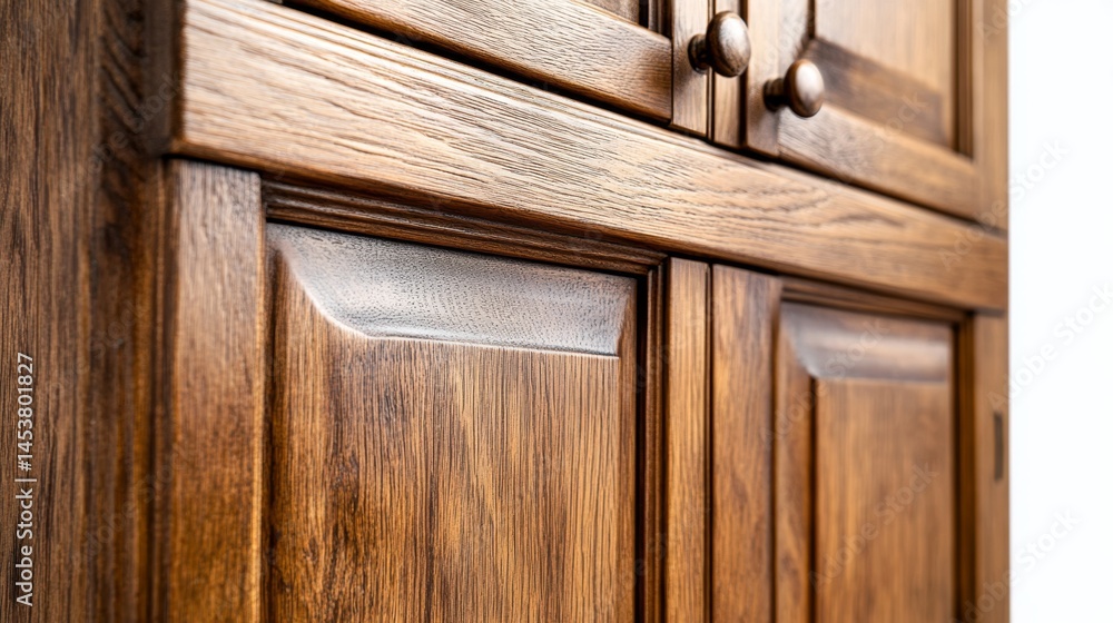 Beautifully crafted wooden kitchen cabinets with a rich, warm finish. Perfect for modern home kitchens.