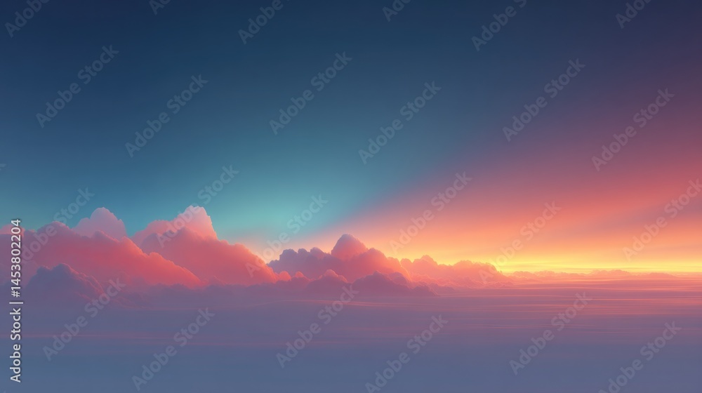 Fototapeta premium vibrant neon glitch-art landscape with minimalistic composition and ample copy space