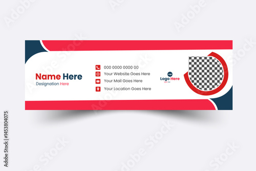 Email signature design or email footer and personal social media cover template