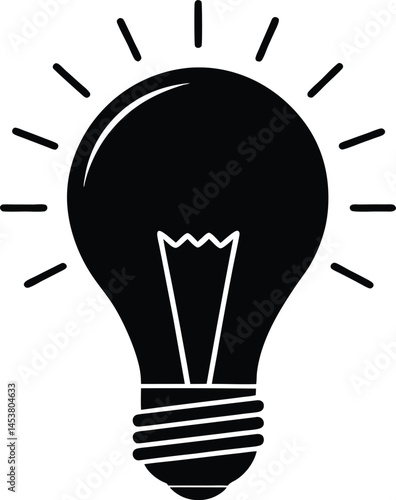 lightbulb turned on with filament visible on white.eps