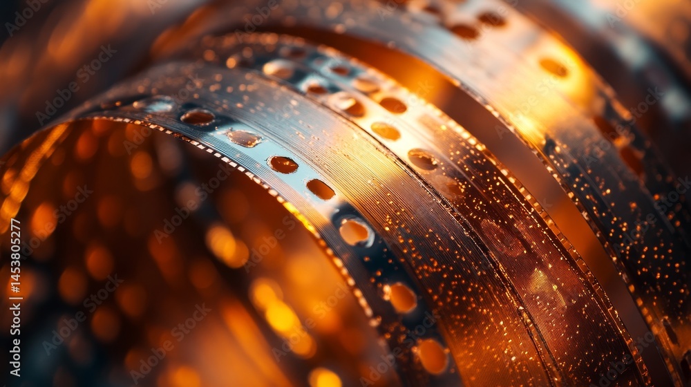 Rolled copper wire on spool with holes