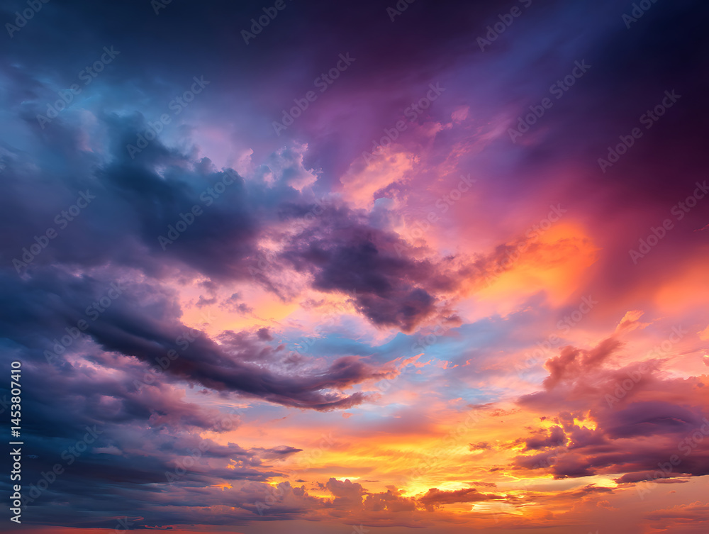Fototapeta premium Vibrant Sky Background Featuring Natural Sunset Tones 