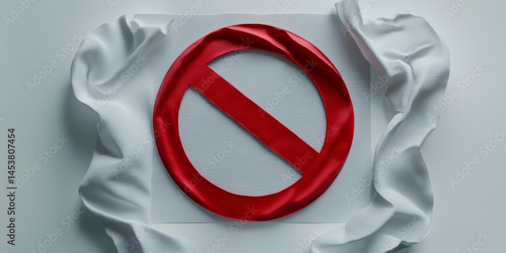 No smoking prohibition sign. Symbol of tobacco restriction and public health promotion. Design elements in the form of a stylized cross on a torn background.