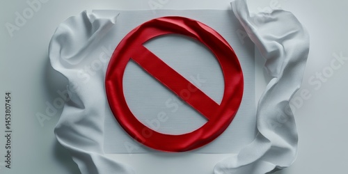 Obraz na płótnie No smoking prohibition sign. Symbol of tobacco restriction and public health promotion. Design elements in the form of a stylized cross on a torn background. w salonie