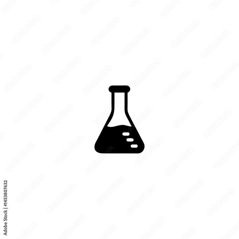 Black silhouette of a laboratory flask Black silhouette of a laboratory flask