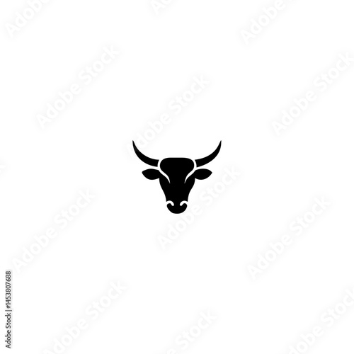 Illustration of a black bull head icon