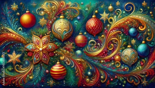 Wallpaper Mural christmas tree decorations Torontodigital.ca