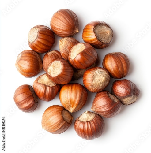 Wallpaper Mural Hazelnut Pile on White Background Torontodigital.ca
