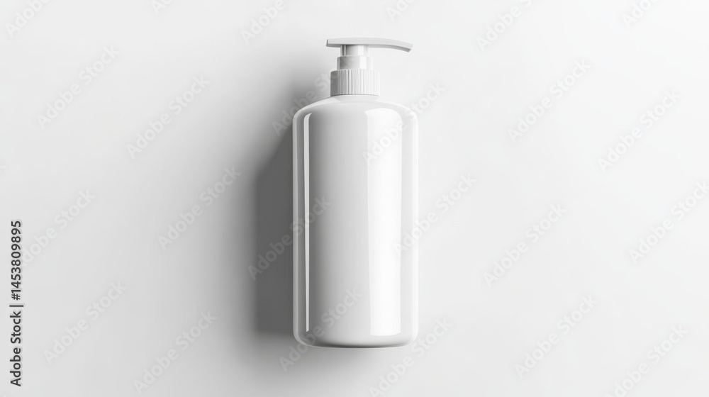White hand soap bottle with pump top for convenient dispensing. Suitable for personal hygiene and skin care.