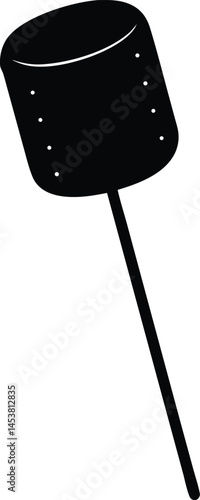 marshmallow on stick on white background  .eps