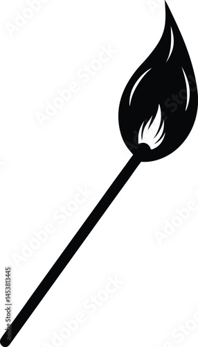 matchstick with flame on white background  .eps