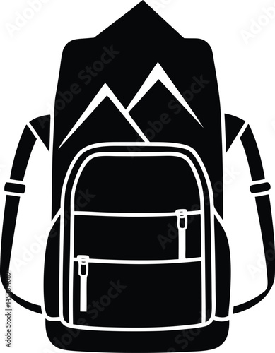 mountain hiking backpack on white background 