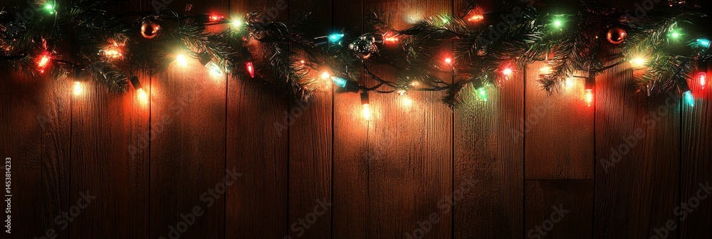 A festive display of multicolored Christmas lights strung together, creating a bright and cheerful atmosphere.