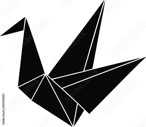 origami crane on white background  .eps