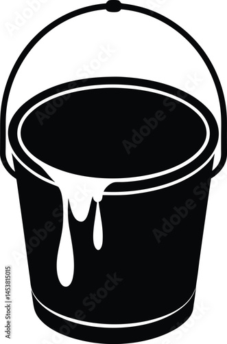 paint bucket dripping color on white background  .eps