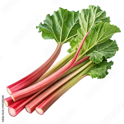 Rhubarb stalks isolated on white png