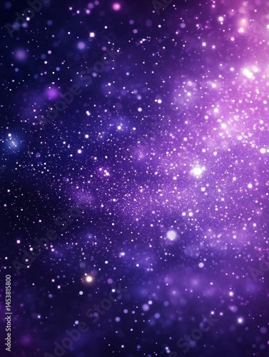 Galaxy filled with bright stars in a purple hue, giving the impression of depth and vastness.