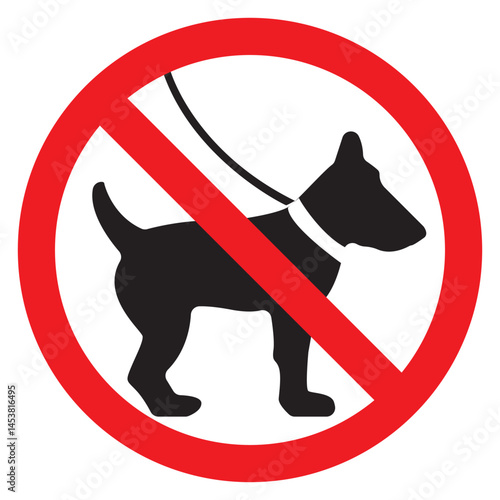 No entry with dogs  sign isolated on white background, vector icon