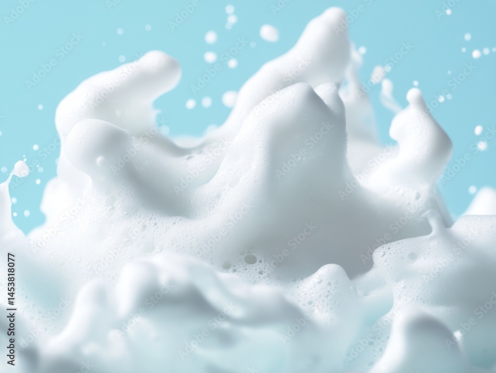 Frothy white milk with bubbles floating on surface.