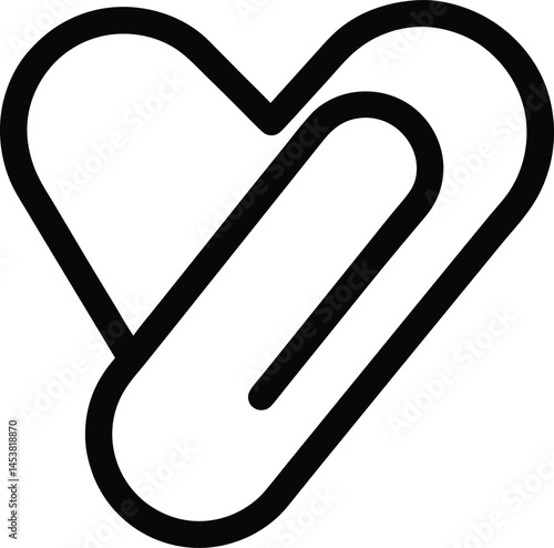 paperclip shaped like a heart on white background  